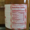 Close-up of nutrition facts label on jar