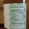 Close-up nutrition facts label on food jar