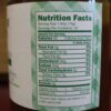Close-up nutrition facts label on jar