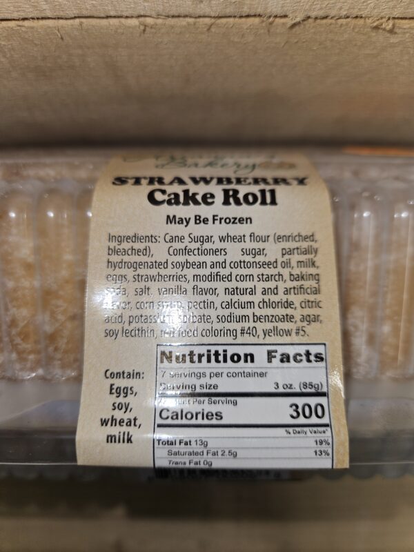 Arianna's Bakery Strawberry Cake Roll