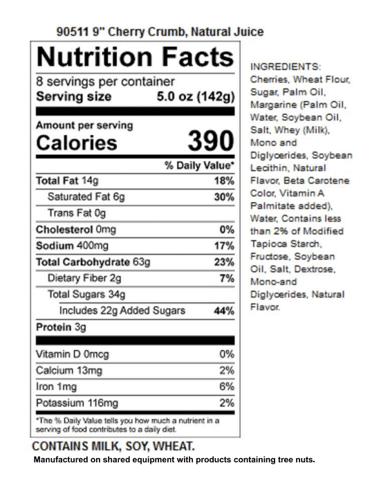 NJ-cherry-crumb-nutrition Gardner's 9" NJ Cherry Crumb Pie